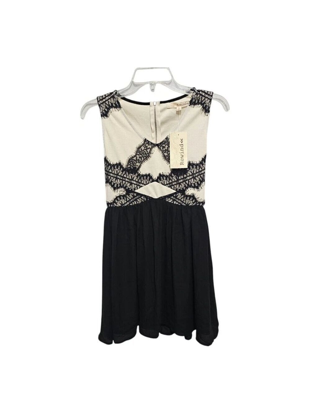 Rewind Black Ivory Lace Dress Size Small